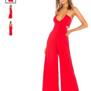 Indah Halter Neck Flared Leg Jumpsuit